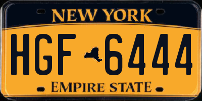 NY license plate HGF6444