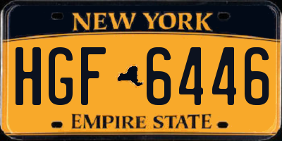NY license plate HGF6446