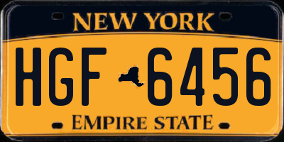 NY license plate HGF6456