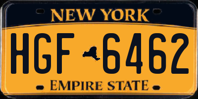 NY license plate HGF6462