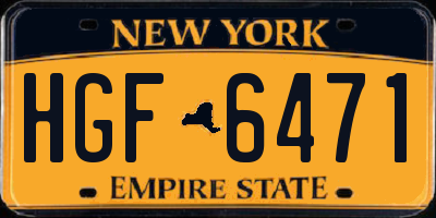 NY license plate HGF6471