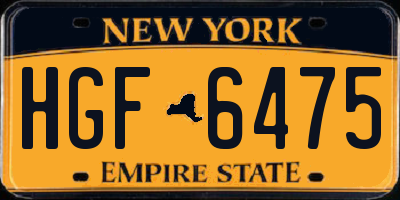 NY license plate HGF6475