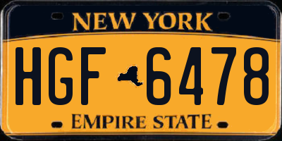 NY license plate HGF6478