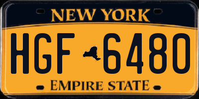 NY license plate HGF6480