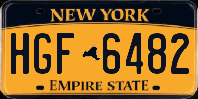NY license plate HGF6482