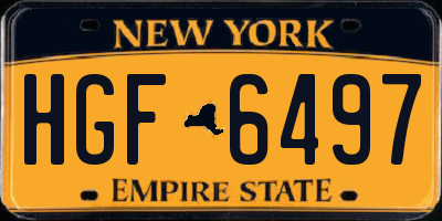 NY license plate HGF6497