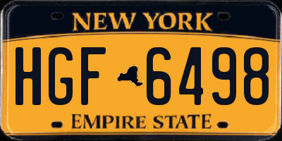 NY license plate HGF6498