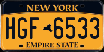 NY license plate HGF6533