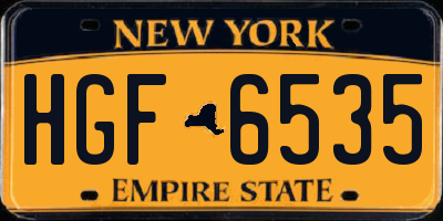 NY license plate HGF6535
