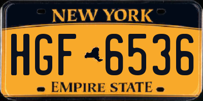 NY license plate HGF6536