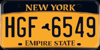 NY license plate HGF6549