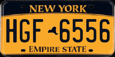 NY license plate HGF6556