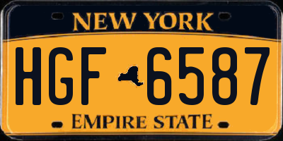 NY license plate HGF6587