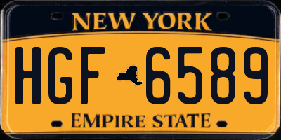 NY license plate HGF6589