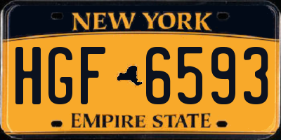 NY license plate HGF6593