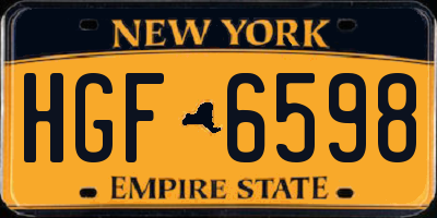NY license plate HGF6598