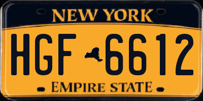 NY license plate HGF6612