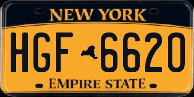 NY license plate HGF6620