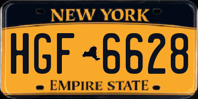 NY license plate HGF6628