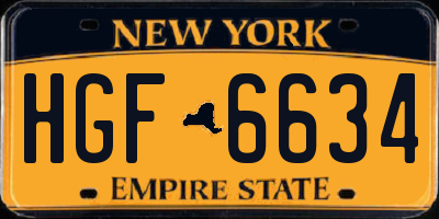 NY license plate HGF6634