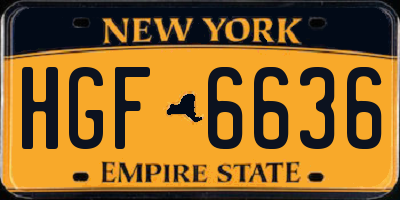 NY license plate HGF6636