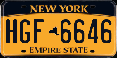 NY license plate HGF6646