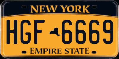 NY license plate HGF6669
