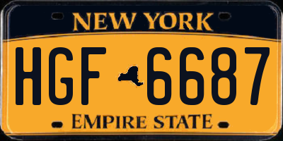 NY license plate HGF6687