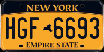 NY license plate HGF6693