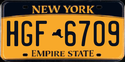 NY license plate HGF6709