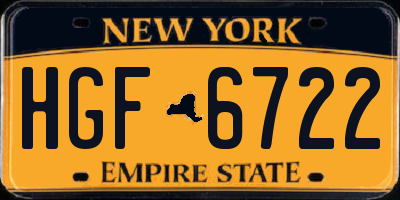 NY license plate HGF6722