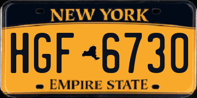 NY license plate HGF6730