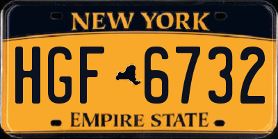 NY license plate HGF6732