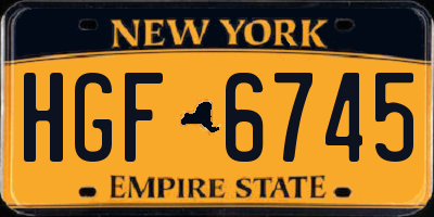NY license plate HGF6745