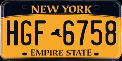 NY license plate HGF6758