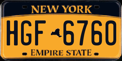 NY license plate HGF6760