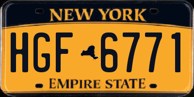 NY license plate HGF6771