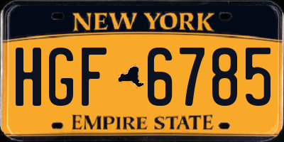 NY license plate HGF6785