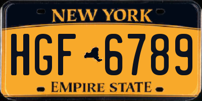NY license plate HGF6789