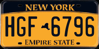 NY license plate HGF6796