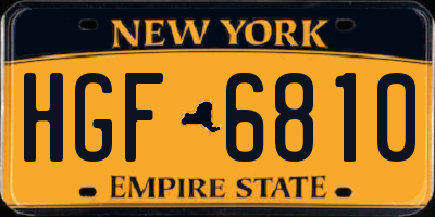 NY license plate HGF6810