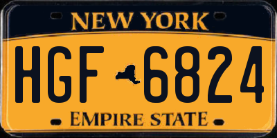 NY license plate HGF6824