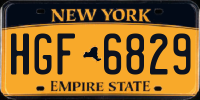 NY license plate HGF6829
