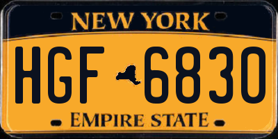NY license plate HGF6830