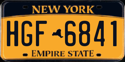 NY license plate HGF6841