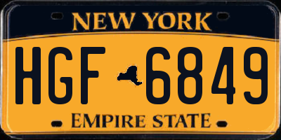 NY license plate HGF6849