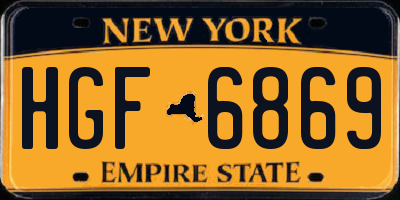 NY license plate HGF6869