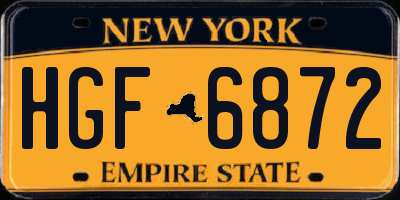 NY license plate HGF6872