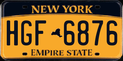 NY license plate HGF6876