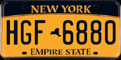 NY license plate HGF6880